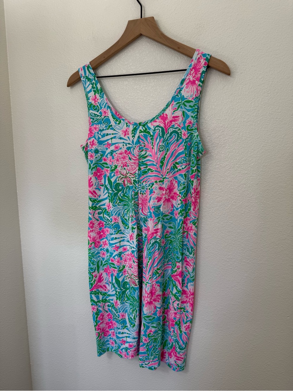 Lilly Pulitzer Newberri Tank Dress Amalfi Blue Leaf It Wild Size Small - Picture 4 of 9